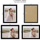 Hongkee 11x15 Picture Frame Set of 4, Made of Real Glass and Black Frame - Display Picture 10x14 with Mat or 11x15 Without Mat, 11 by 15 Photo for Wall Mounting