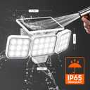 WdtPro Solar Lights Outdoor Motion Sensor, 3500LM Bright Solar Flood Lights Outdoor, Adjustable & Upgrade Glass Panel, Wireless LED Solar Powered Security Spot Lights Waterproof for Yard-2Pack, White