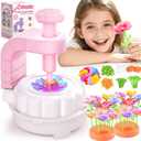 windpaint Toys for Girls 3 4 5 6 7 8 9 10 Years Old, DIY Craft Kits for Kids, Fabric Flower Bouquets for Girls Gifts, Educational Learning Detective Toys for Toddler Kids,Birthdays Gifts (Purple) (Pink)