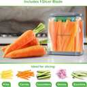Prep Naturals 3-in-1 Manual French Fry Cutter - Interchangeable Blades for Potato Cutter & Fry Slicer - Functions as Potato Dicer & Food Dicer - Includes Safety Glove - Medium, Gray