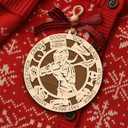 Lacrosse Girl Wooden Ornament 2 Layer - Christmas Tree Hanging Decoration - Rustic Farmhouse Holiday Ornament - Double Layer Wood Ornament for Female Lacrosse Player Seasonal Decoration