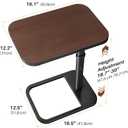 Adjustable Height TV Tray Table with Bumper Rounded Corner Design & Flip-top Side Table for Bedroom, Living Room, Bathroom and Study, End Table for Eating, Dinner or Laptop, Espresso