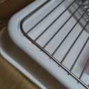Dog Litter Box, Indoor Puppy Potty Tray with Stainless Steel Grate, White