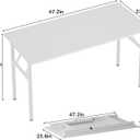 Need 47 inches Computer Desk Office Desk Folding Table with BIFMA Certification Computer Table Workstation, White AC5DW-120