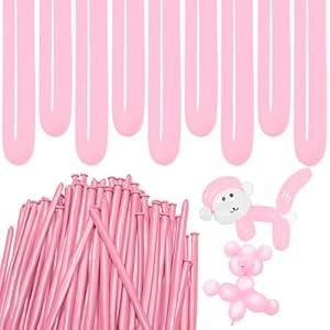 ZBYDNG Light Pink Long Balloons Premium 260 Twisting Animals Magic Balloons for Birthday Kids Wedding Party Supply 100pcs