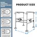 Toilet Safety Rail for Seniors with Sensor Light - Heavy Duty 300 Lbs, Universal Fit, Non-Slip Standing Aid, Included Storage Bag (Blue-Grey)