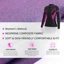 GoldFin Wetsuit Top Women, 2mm Wetsuits Jacket Long Sleeve Neoprene Tops for Water Aerobics Diving Surfing Swimming