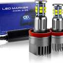 H8 LED Angel Eyes Halo Bulb Light Compatible for BMW E90 E92 E70 E71 E82 E89 M6 1 3 5 Series X5 X6 Z4, 6000K Xenon 120W White Lamps Marker Lights