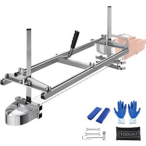 VEVOR Chainsaw Mill, Portable Sawmill 14"-36" Guide Bar, Galvanized Steel Chainsaw Planking Mill with 0.2"-11.81" Cutting Thickness, Wood Lumber Cross Cutting Saw Mill for Builders and Woodworkers