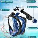 Greatever Full Face Snorkel Mask, Snorkeling Gear for Adults with Latest Dry Top Breathing System and Detachable Camera Mount, Foldable Snorkel Set for Family Snorkeling Trips, Anti-Fog & Anti-Leak