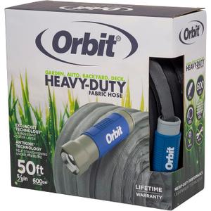 Orbit 33185 ExoJacket Heavy Duty Fabric Garden Hose, 50-Foot x 5/8-Inch