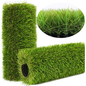 Artificial Grass Rug Outdoor Indoor 4FTX10FT Fake Grass Carpet Green Synthetic Grass Pet Turf Realistic Faux Grass Rug with Drain Holes for Garden Lawn Landscape Balcony Home Decor Patio