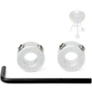 Weber Kettle Grill Wheel Cap Replacement Set - Rust Resistant, Fast Install, Secure Fit, Bold Colors, Premier Upgrade (Silver), 0.375-inch bore