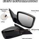 Passenger Side Mirror Compatible with 2013 2014 2015 2016 2017 Honda Accord Sedan EX,EX-L,Sport,LX,SE/Coupe Mirrors With Power Glass Replaces 76208T2FA11 HO1321272 (3Pins) Black