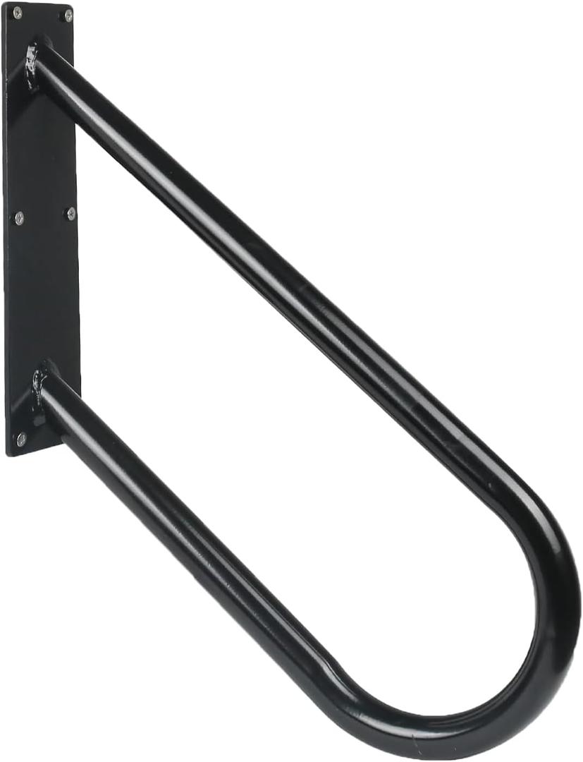 Handrails for Outdoor Steps,28" U-Shaped Handrails for 1-3 Steps, Wall-Mounted U-Shaped Metal Stair Railing with Non-Slip Texture, Stainless Steel Safety Handrail for Elderly Assist (Black)