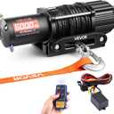 VEVOR 6000 lbs Electric Winch, 12V DC Large ATV/UTV Winch with Φ0.24 in x 49.2 ft Synthetic Rope, Wireless & Wired Remote Control, IP55 Waterproof, with Fairlead Mount Plate for Towing UTV Off-Road