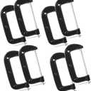 Storystore 6 Inch C Clamps Set, 8 Pack Heavy Duty Steel C Clamp for Brake Caliper, Small Iron C-Clamps for Woodworking, Welding and Building (6 Inch - 8 Pack)