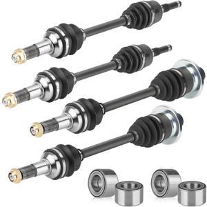Youxmoto Front + Rear CV Axles & Wheel Bearing Kit Fit for Yamaha Grizzly 660 4x4-2003 2004 2005 2006 2007 2008; 4340 Chromoly Steel CV Axle Drive Shaft, 4 Sets