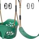 Dolibest Toddler Swing Set Accessories High Back Full Bucket Swing Seats w/Adjustable Rope and 4 Locking Carabiners, Cute Elephant Shape Design 600LB Capacity (2 Pack)