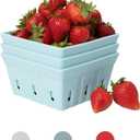 PTB Silicone Berry Bowls Durable Modern Farmhouse Colander & Storage Basket for Fruits and Vegetables, Refrigerator Organization, Dishwasher Safe, Oven Safe (Cloud)