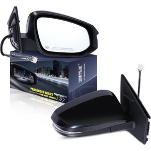 Passenger Side Power Door Mirror Compatible with Toyota RAV4 2013 2014 2015, With Heated Turn Signal Light, Manual Folding Black 7 Pin, Right 7 Pin