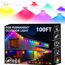 Permanent Outdoor Lights, 100ft Smart Eave Lights with RGB LED Light, IP67 Waterproof, App Control, DIY RGB Light for House Halloween Decorations