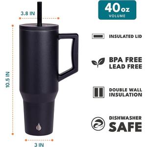 Elemental Stainless Steel 140oz Cup with Straw