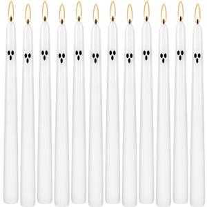 12-pack 10-inch Ghost Halloween Taper Candles-unscented White Spooky Candles Decorations Halloween Ghost Shaped Decor for Party Favor Home Table