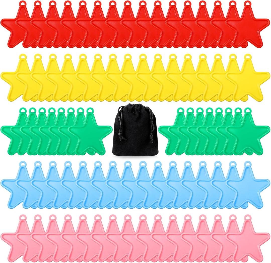 Lenwen 80 Pcs Balloon Weights Plastic Colorful Weights for Balloons for Birthday Party Decoration Wedding Holiday Celebration(Star Shaped,Rainbow)