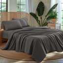 100% Egyptian Cotton King Size Sheets Set - Luxury 1000 High Thread Count Egyptian Cotton Bed Sheets 4 PC, Breathable & Cooling Sheets, 16" Deep Pocket(King,Dark Grey)