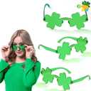 JOYIN 3 Pairs St. Patricks Day Shamrock Sunglasses, Shamrock Glasses Green Clover Glasses Eyeglasses for St Patricks Day Party Favors, St Patrick Accessories