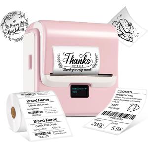 ORGSTA Label Maker Machine with Tape, T003 Thermal Label Maker, 2 Inch Bluetooth Label Printer Compatible with Phone & PC, Sticker Printer Barcode Thermal Maker for Small Business, Home, School