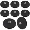 8Pcs Rubber Coated Magnets with M4 Threaded Studs and Nuts, 30LBS Bolt on Magnets, Strong Flag Neodymium Magnet Mount Base with Rubber Coating Non-Slip, Anti-Scratch for Light Bar and Add Mirrors (1.6x0.23in M4-8pack)