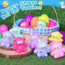 3 x 12Pack 4" Easter Eggs Prefilled Bunny Monkey LED Puffer Balls Easter Egg Fillers, Light Up Squeeze Sensory Ball Fidget Toys Easter Eggs Hunts Party Favors, Easter Basket Stuffers Teens enns Boys Girls