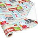 BIOBROWN Vintage Christmas Wrapping Paper Jumbo Roll with Trim Ribbon 30 Inch x 40 Feet (100 sq. ft. ttl.) Holiday News Papers Design Perfect for Christmas, Party, Xmas, Holiday Gift Wrap