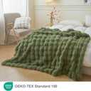LIFEREVO Fluffy Faux Rabbit Fur Bubble Throw, Plush Shaggy Blanket for Couch Sofa Chair, Soft Cute Moss Furry Blanket Adults Kids Teens Girls, Fuzzy Throw for Bedroom Living Room, 50x60, Sage Green