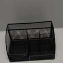 MaxGear Office Desk Organizer - 6 Compartment Pen Holder & Drawer, Metal Mesh Desktop Organizer with Non-Slip EVA Pad, Black Desk Caddy, 8.7" x 5.5" x 5"