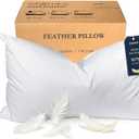 BHZ Goose Down Feather Pillows Queen Size - Hotel Collection Bed Pillows for Sleeping Medium Firm Soft Support Pillow for Side and Back Sleepers with Breathable Cover