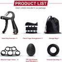 Hand Grip Strengthener Set with Piano Finger Exerciser, Silicone Trainer, Grip Ring, TPE Ball, 5 Pieces