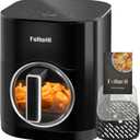 Fullwill Vision Pro 6QT Air Fryer with Viewing Window,Base and Upper Heating,12 Presets for Chicken Wings,Steak,Fries,Pizza and More,Non-Stick and PFOA-Free,Fast and Oil Free Cooking for Healthy Meals