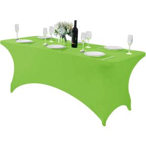 Spandex Table Cover for 6Ft or 4fT or 8ft Table Universal Fitted Stretch Tablecloth for Party, Banquet, Wedding and Events-Apple Green (72" x 30" (Rectangular)