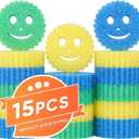 Sponges Set - Variety Colors - Scratch-Free Multipurpose Dish Sponge(15Pack)& 100% Cotton Waffle Weave Kitchen Dish Cloths(2Pack) for Kitchen, Bathroom, Sink,Stove,Shower