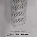 Homykic Pink Ladder Shelf, 4-Tier Bamboo Bookshelf & Bookcase Organizer