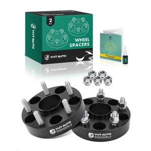 YHTAUTO 5x4.5 Hub Centric Wheel Spacers 1.25 Inch Fits Toyota, Lexus & Scion Models, Camry, RAV4, Prius, Avalon, RX, 5x114.3mm 5 Lug Tire Spacers w/ 12x1.5 Studs 60.1 mm Hub Bore, 2 PCS Black