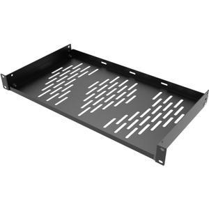 Beiyier 1U Universal Rack Shelf, 10" Deep Vented Cantilever Tray, for 19 Network Equipment Rack & Cabinet (1PCS, Black)