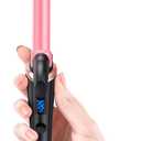 Temp Control Travel Curling Iron 3/4 Inch Dual Voltage, Small Mini Curling Iron for Short Hair, Travel Size Hair Curler Wand Pink