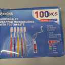 Navona 100 PCS Travel Toothbrush and Toothpaste Set, Travel Toothpaste, Bulk Toothpastes, Individually Wrapped Bulk Toothbrush, Ergonomics Handle,Medium Soft Bristle, Perfect for Hotel