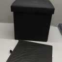 B FSOBEIIALEO Storage Ottoman Cube, Linen Small Foot Rest Seat,for Living Room, Bedroom, Home Office, Dorm Storage Footrest Black 11.8"x11.8"x11.8"