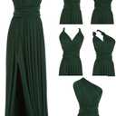 Edaydress Full Length one Dress with Over 100 Styles Multi Ways wrap Convertible Infinity Slit Bridesmaid Dresses (Hw46 Ever Green)