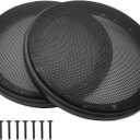 6.5" Speaker Grill Covers, Car Speaker Subwoofer Guard Protector, ABS Plastic Frame with Metal Mesh, Black - 2Pcs